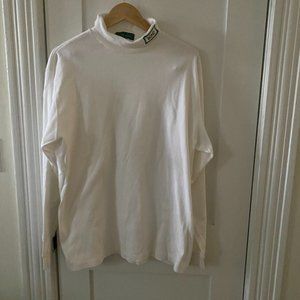 Outer Banks Vintage Club 1057 Mens White Cotton Long Sleeve Turtle Neck Shirt XL